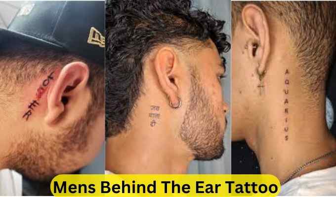 Mens Behind The Ear Tattoo