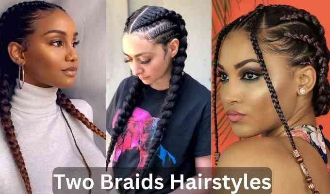 2 feedin braids | Two braid hairstyles, Cornrow hairstyles, Girls hairstyles  braids